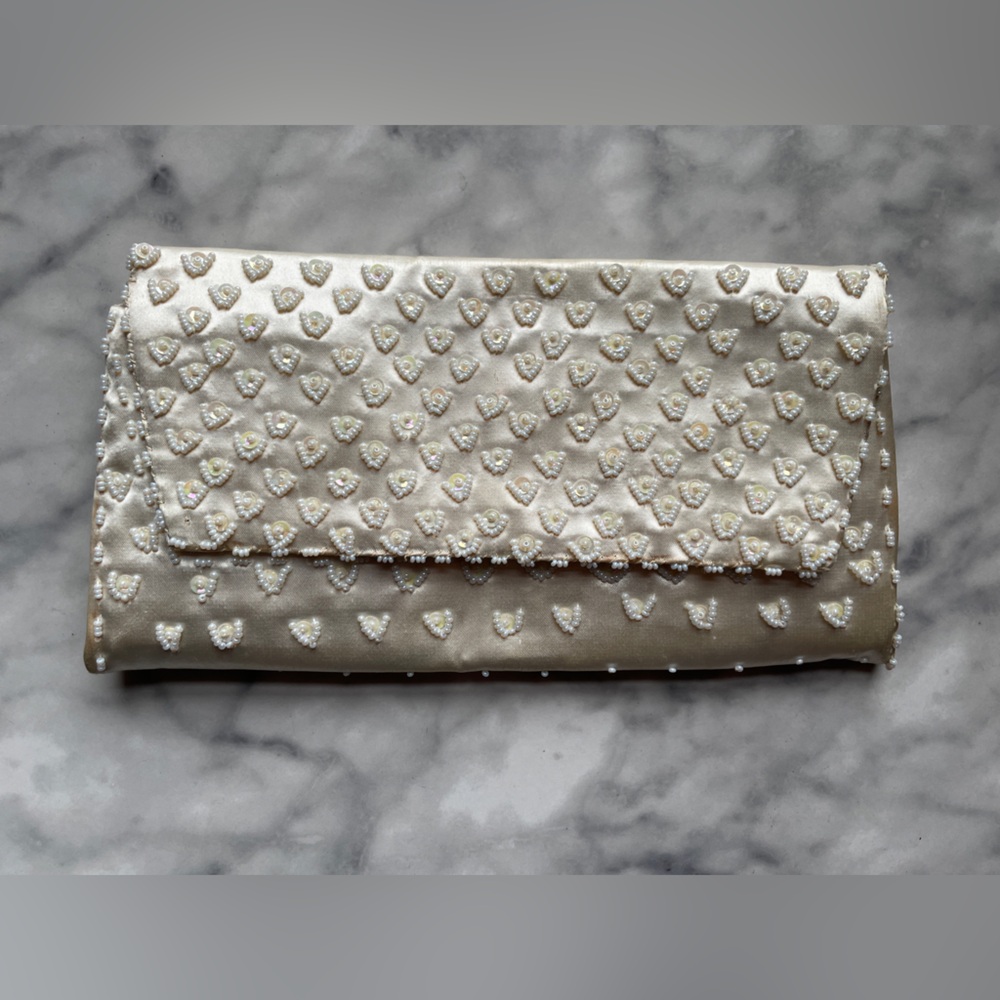 Hand Beaded Mid Century Clutch